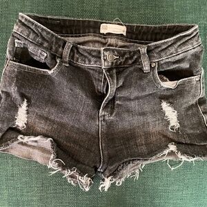RSQ Girls Kids Black denim shorts